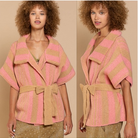 POL💗Belted Short Sleeve Cardigan💗 - Picture 3 of 5